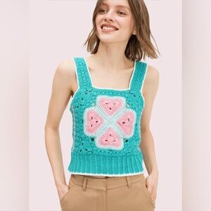(Rare! ) Kate Spade New York Spade Flower Crochet Top (size M) NWT